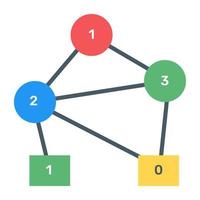 en binär träddiagramikon i platt design vektor