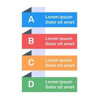 Infografik-Symbol für Schrittetiketten im flachen Design vektor