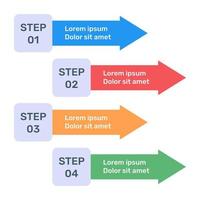 Infografik-Symbol für Schrittetiketten im flachen Design vektor