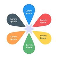 en trendig platt ikon som anger blombladsdiagram vektor