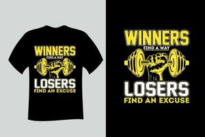 Fitnessstudio-Fitness-T-Shirt-Design vektor