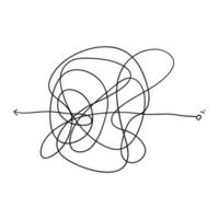 wahnsinnig unordentliche Linie. komplizierter Clew-Weg im handgezeichneten Doodle-Stil vektor