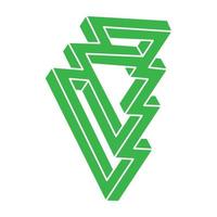 unmögliche Formen, Logo der optischen Täuschung, Vektor. Optische Kunstobjekte. geometrische Figuren. vektor