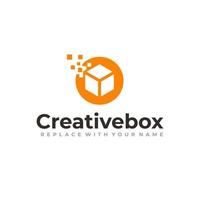 kreativ logotyp med en boxikon vektor