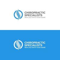 kiropraktisk logotyp med en ryggradsikon vektor
