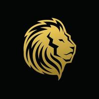 lejonhuvud logotyp med cirkel stil vektor