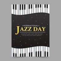 internationella jazzdagen affischmall med pianovektor vektor
