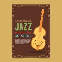 internationella jazzdagen affischmall med cello vektor