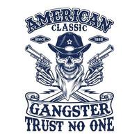 Amerikanischer klassischer Gangster vertraut niemandem vektor