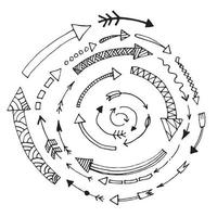 handgezeichnete Pfeile isoliert auf weißem Hintergrund. vektor