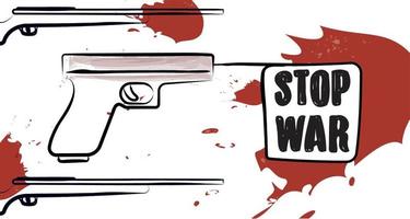 Waffenumriss mit Stop-War-Poster-Vektor vektor