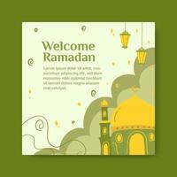 ramadan mubarak bannermall för sociala medier. platt illustration vektorgrafik. vektor