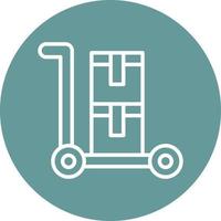 Paket-Trolley-Icon-Stil vektor