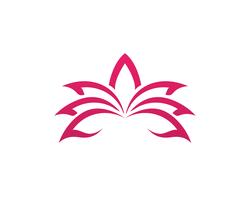 Lotus-Blumenlogo und Symbolvektor-Schablonenikone vektor