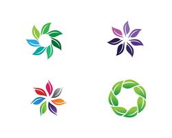 Blumenmuster Logo und Symbole weißen Hintergrund vektor