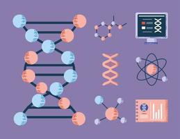 ikonuppsättning dna vektor