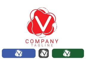 kreatives V-Brief-Logo und Icon-Design-Vorlage vektor