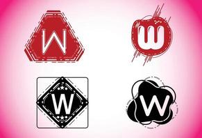 kreatives w Brief Logo und Icon-Design-Vorlage vektor