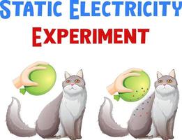 diagram som visar experiment med statisk elektricitet vektor