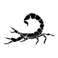 Sternzeichen-Skorpion-Silhouette, eines der 12 Horoskopzeichen oder giftiger Arthropode vektor