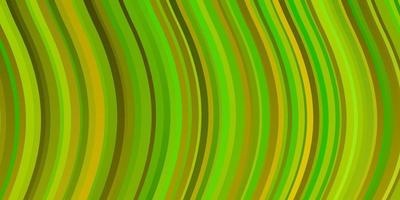 hellgrünes, gelbes Vektormuster mit gekrümmten Linien. vektor