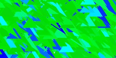 hellgrüne Vektorschablone mit Dreiecksformen. vektor