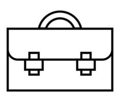 väska ikonen illustration. svart och vit kontur handväska illustration med svart tunn linje. minimalistisk knapp vektor linjekonst.