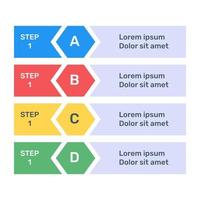 Infografik-Symbol für Schrittetiketten im flachen Design vektor