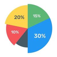 ett cirkeldiagram infographic i platt redigerbar ikon vektor