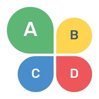 ein Blütenblatt-Diagramm mit floraler Infografik, flaches Symbol vektor