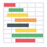 ein perfektes Gantt-Diagramm-Symbol im flachen Design vektor