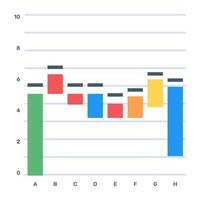 Laden Sie dieses bearbeitbare flache Symbol des Wasserfalldiagramms herunter vektor