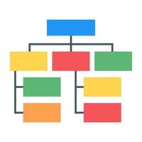 eine moderne Ikone der Flussdiagramm-Infografik im flachen Design vektor