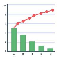 en platt redigerbar ikon för pareto-analys vektor