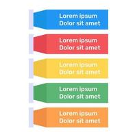 Etikettendiagramm im flachen Symbol vektor