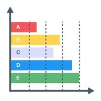 horizontales Balkendiagramm flaches Icon-Design vektor