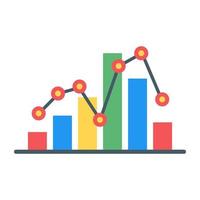 Balkendiagramm flaches Icon-Design vektor