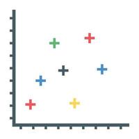 trendiger editierbarer Vektor des verstreuten Blasendiagramms