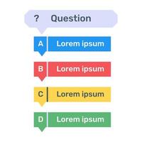 Laden Sie diesen Premium-Vektor der Multiple-Choice-Frage herunter vektor