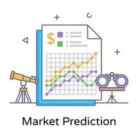 marknaden förutsägelse platt disposition koncept ikon vektor