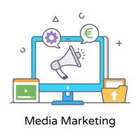 trendiges Design der Media-Marketing-Ikone vektor