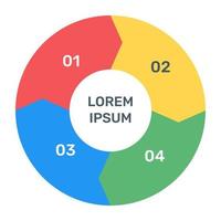 eine moderne Infografik, die ein Multi-Kreisdiagramm in einem flachen Symbol zeigt vektor