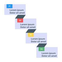 Infografik-Symbol für Schrittetiketten im flachen Design vektor