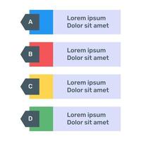 Infografik-Symbol für Schrittetiketten im flachen Design vektor