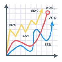 en platt ikon av linjediagram vektor