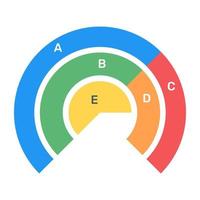 en modern infografik som visar flera cirkeldiagram i platt ikon vektor