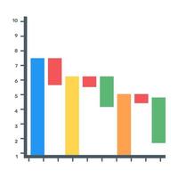 Laden Sie dieses bearbeitbare flache Symbol des Wasserfalldiagramms herunter vektor
