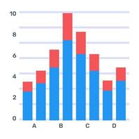 ein flaches editierbares Symbol der Pareto-Analyse vektor