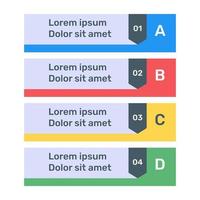 Infografik-Symbol für Schrittetiketten im flachen Design vektor