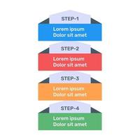 Infografik-Symbol für Schrittetiketten im flachen Design vektor